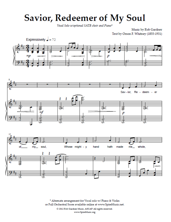 Savior, Redeemer of My Soul (Gardner)