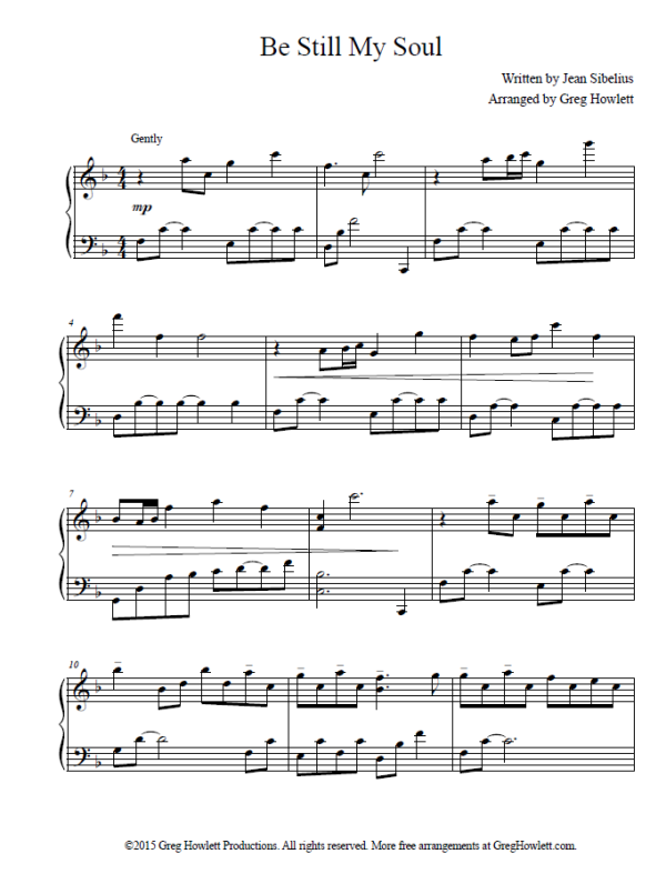 Be Still My Soul Piano Solo (Howlett)